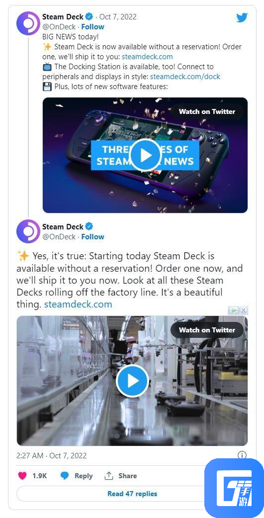Valve表示Steam Deck现在无需预订即可购买